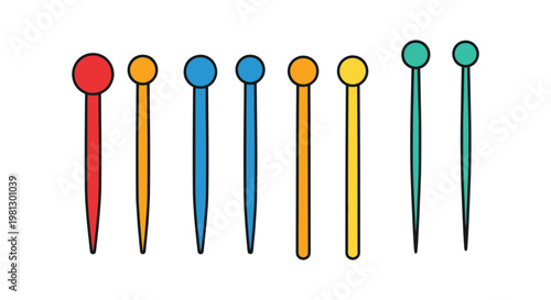 Circular Knitting Needles Line abstract simple shapes illustration