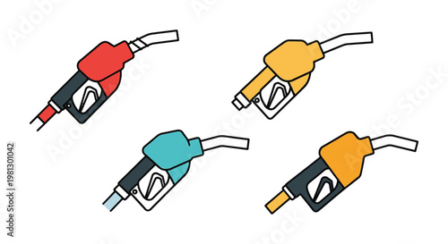 Fuel Nozzle Line art vector minimal abstract color pattern