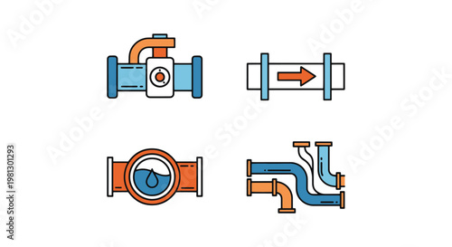 Fuel Pipeline Line art vector modern abstract illustration