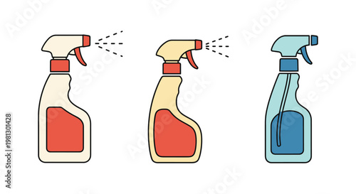 Disinfectant Spray Line art modern abstract creative illustration