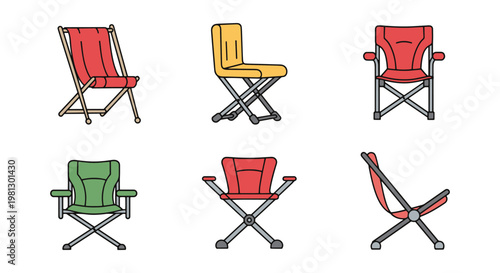 Foldable Kids Chair Line art abstract minimal graphic vector