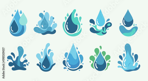 Water Drop Icons Vector.