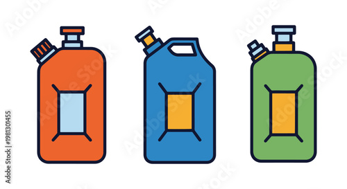 Fuel canister Line art vector abstract clean illustration