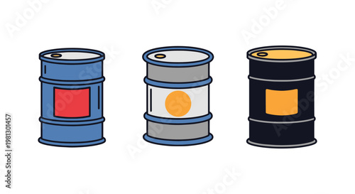 Fuel barrel Line art vector simple abstract decorative