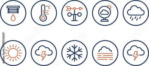 Weather icons for various conditions and forecasts