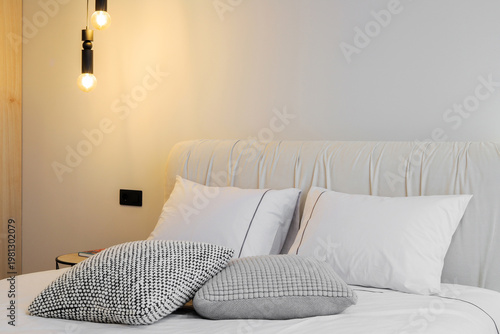 Pillows on the bed in the bedroom