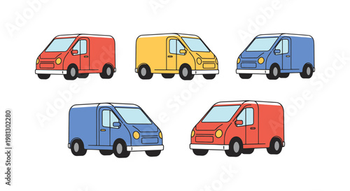 Electric Delivery Van Line art abstract clean illustration vector