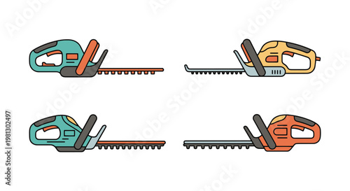 Electric Hedge Trimmer Line abstract minimal illustration vector