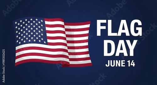 American Flag Day on a blue background