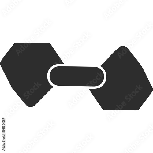 Simple black bowtie icon, flat design, isolated on white background, elegant formal wear accessory for presentations