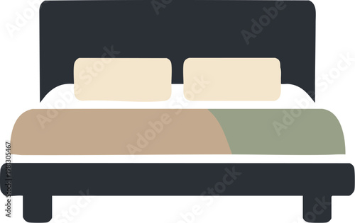 modern bed vector illustration
