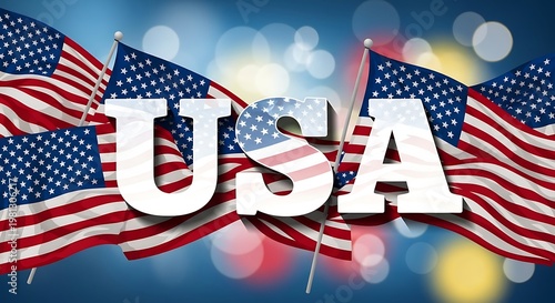 American Flag Day on a blue background