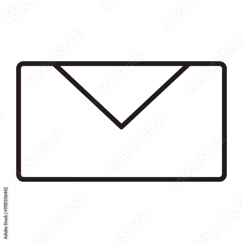 Simple classic mail envelope outline vector icon