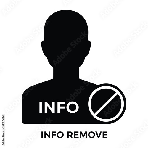 User profile info remove vector icon design with prohibition sign