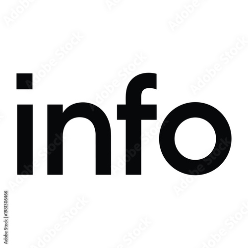 Solid black info text icon professional vector graphic