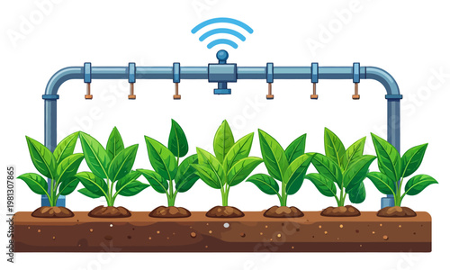 Smart Irrigation System Icon – Precision Agriculture Technology Illustration