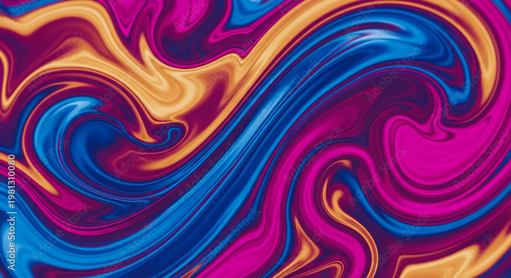 Fototapeta premium Vibrant Liquid Gradient Swirls - Abstract Fluid Art Background