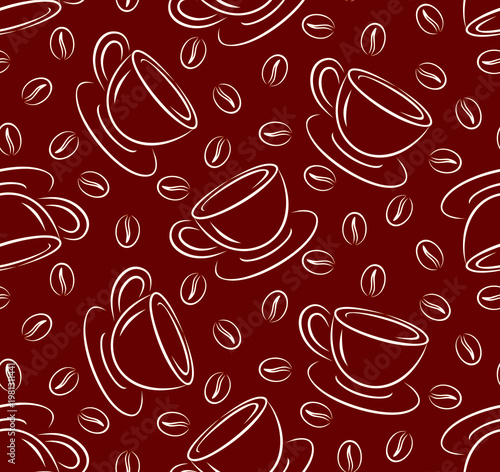 A seamless background with a coffee cup.