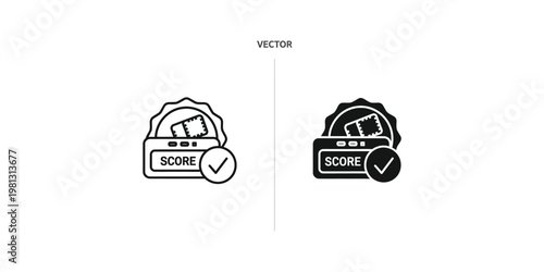 Comparison of vector and raster versions of a score icon in a briefcase