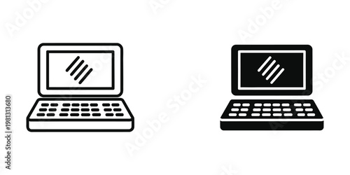 Comparison of a traditional laptop and a laptop with a black screen display