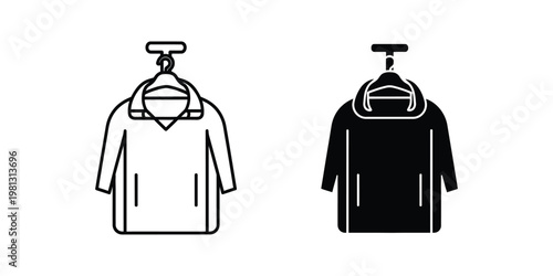 Comparison of light and dark hooded jackets hanging on hangers