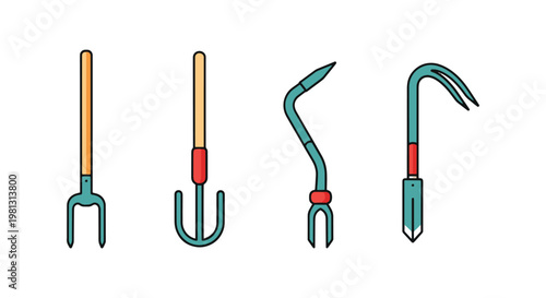 Garden Crowbar Line art vector modern abstract color design