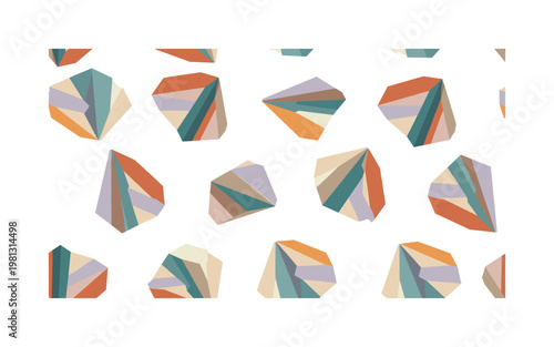 Abstract rainbow light shapes with angles, seamless pattern, repeating pattern, surface design, textile print, soft color palette, modern illustration, no