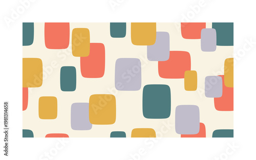 Abstract color blocks, seamless pattern, repeating pattern, surface design, textile print, soft color palette, modern illustration, no shadows, flat lighting,