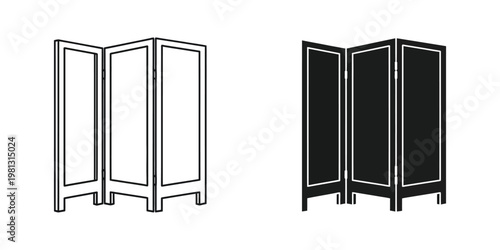 Comparison of open and closed traditional folding room dividers