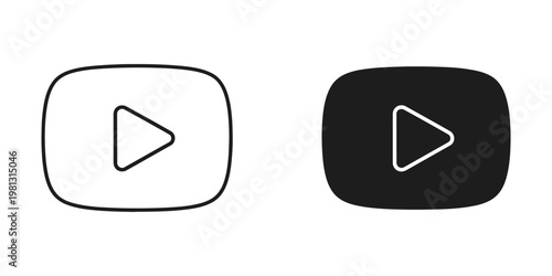 Comparison of two play button icons in different colored backgrounds