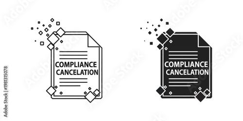 Contrasting visual depiction of compliance cancellation documents