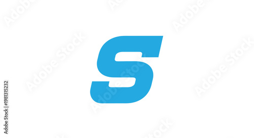 Free Download A minimalist design featuring a large bright blue letter s against a plain white background - GFXLoad