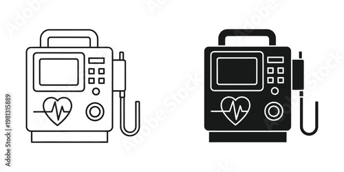 Comparison of two types of defibrillators with different color schemes