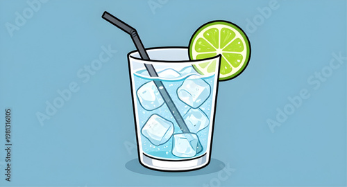 cold drink, refreshing beverage, iced tea, cocktail drink, glass water, ice cubes, lime slice, summer drink, cool beverage, fresh drink, citrus drink, chilled water, drink glass, thirst quencher, cold