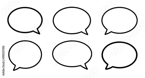 blank speech bubbles, chat bubble set, comic dialogue balloons, conversation bubble icons, text message bubbles, communication design elements, speech balloon collection, empty chat icons, cartoon spe