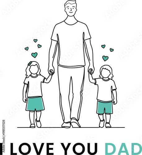 Father's day sketch a loving family portrait with heartfelt message