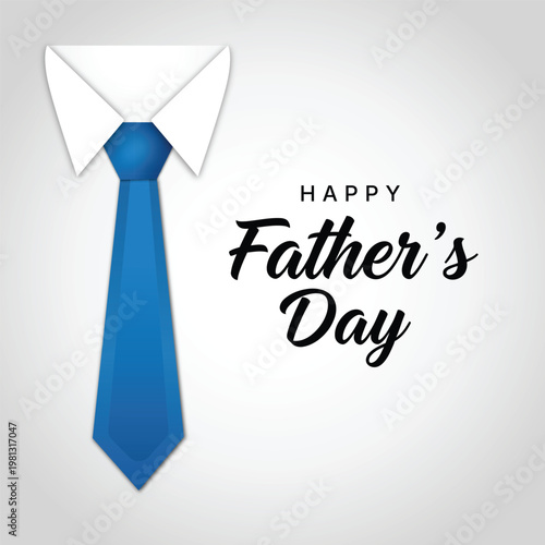Happy father's day greeting with tie and collar illustration