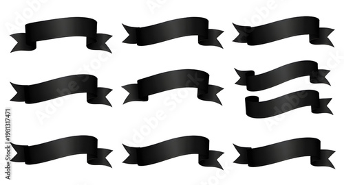 ribbon silhouette, black ribbon, banner shape, ribbon banner, decorative ribbon, scroll ribbon, label ribbon, badge ribbon, strip ribbon, graphic ribbon, silhouette banner, ribbon element, design ribb