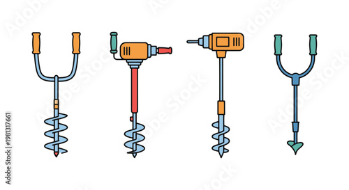Garden Auger Line art vector clean abstract simple