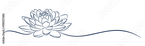 A sketch of the blossoming stylized lotus.