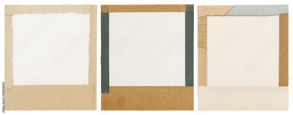Fototapeta premium PNG Vintage paper frame collage on transparent background