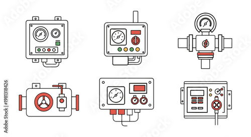 Gas distribution panel Line modern abstract decorative vector