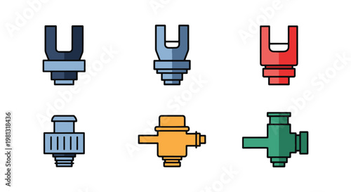 Gas fill adapter Line art minimal clean shapes illustration