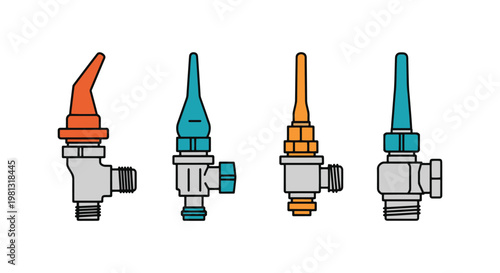 Gas fill adapter Line art simple abstract minimal shapes
