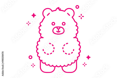 Delicate Simple Line Art Cartoon Illustration of a Light Fluffy Feather, Gentle and Graceful.