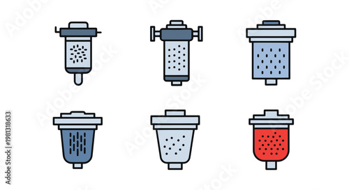 Gas filter unit Line art simple abstract minimal shapes