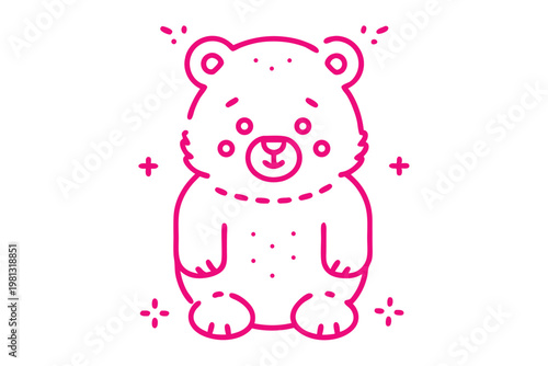 Fresh Simple Line Art Cartoon Illustration of a Soft Fluffy Bath Towel, Cleanliness and Spa.