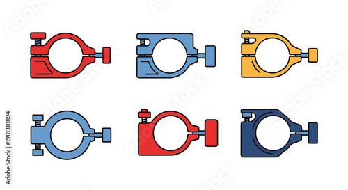 Gas pipe clamp Line art vector minimal clean illustration