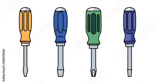 Garden Screwdriver Line art minimal abstract vector