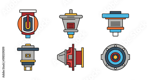 Gas flow restrictor Line art clean simple illustration vector